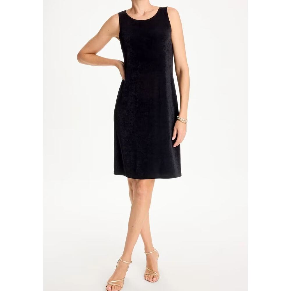 Chicos Travelers Swift Tank Dress Medium 1 Scoop Neck Business Vacation NWT